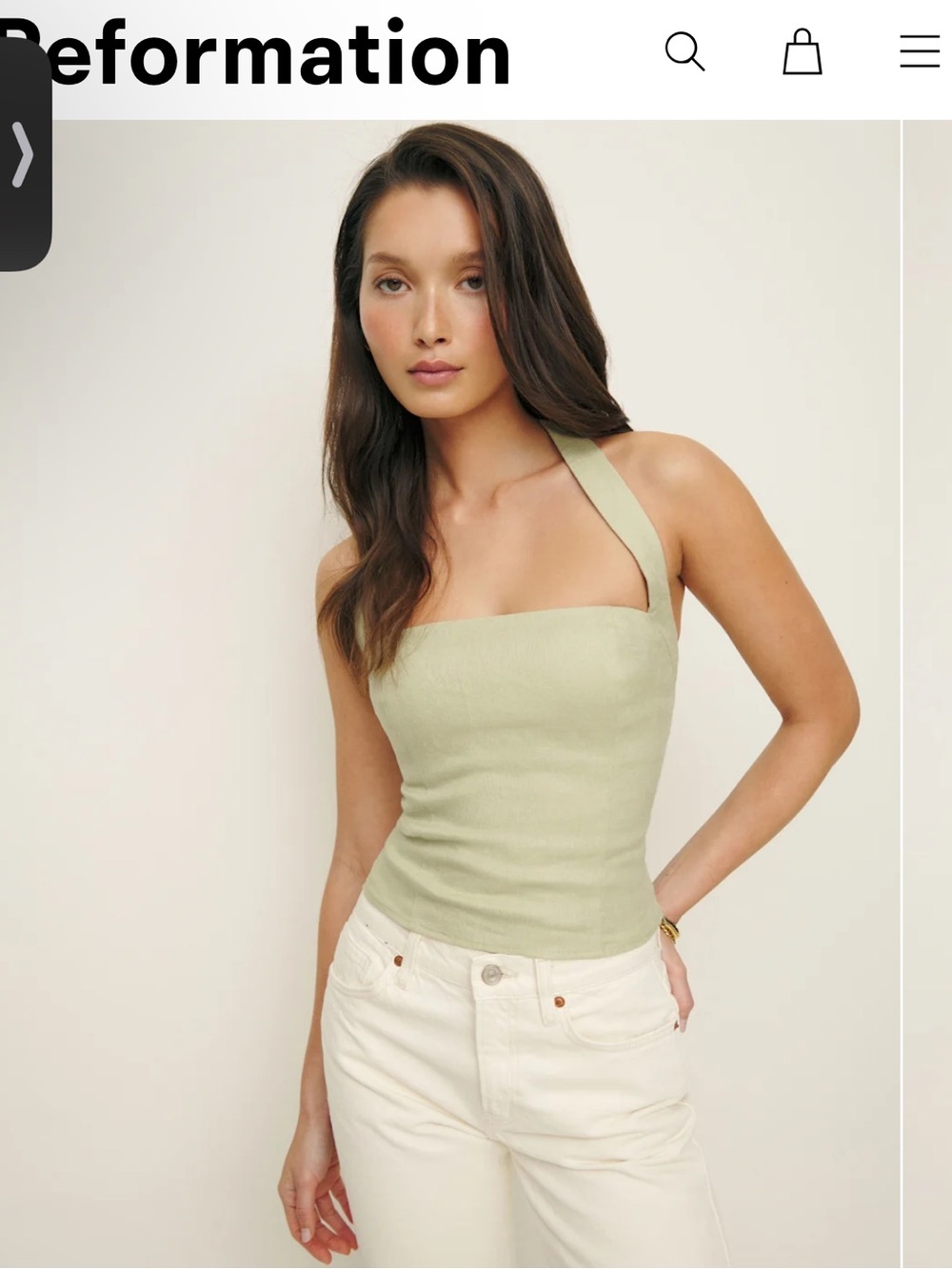 New with Tags Reformation Linen Halter Top